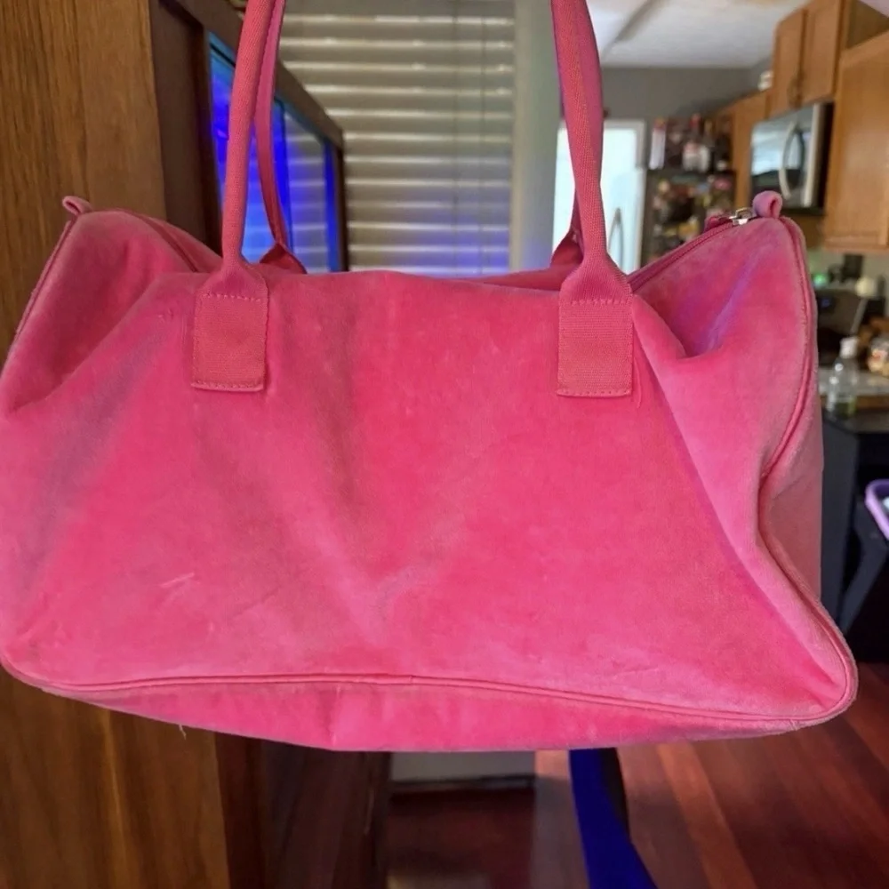 Vintage Y2K Limited Too Sleep Over Bag Hot Pink Velour Studded Girls Bag 💗💓 - Picture 7 of 10